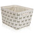 Canvas Storage Basket Rectangular with Handles 7.5''x16''x12.25'', Household Storage For Blankets, Towels, Toys - White with Gray Cat Print