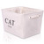 Canvas Storage Basket Rectangular with Handles 7.5''x16''x12.25'', Household Storage For Blankets, Towels, Toys - White Canvas, Cat Toys Print - 3 Pack