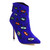 Isa Tapia Juliette Embroidered Eyes and Stars Suede Point-Toe Booties - Blue