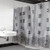 Pztex 72" x 72" Shower Deluxe Curtain w/ Matching Hooks - Black White Freestyle