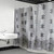 Pztex 72" x 72" Shower Deluxe Curtain w/ Matching Hooks - Black White Freestyle