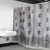 Pztex 72" x 72" Shower Deluxe Curtain w/ Matching Hooks - Black White Freestyle