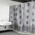 Pztex 72" x 72" Shower Deluxe Curtain w/ Matching Hooks - Black White Freestyle