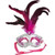 Mardi Gras Glitter Eye Mask With Feather Plume