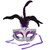 Mardi Gras Glitter Eye Mask With Feather Plume