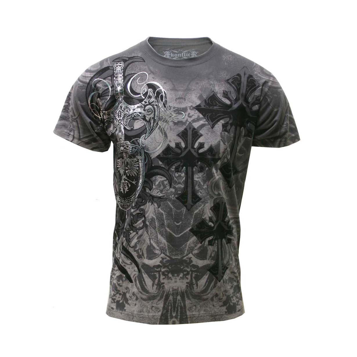 【SATIIIZ】Conflict Pigment Short-Sleeved T-shirt UUL Pigment Short-Sleeved T-Shirt - satiiiz