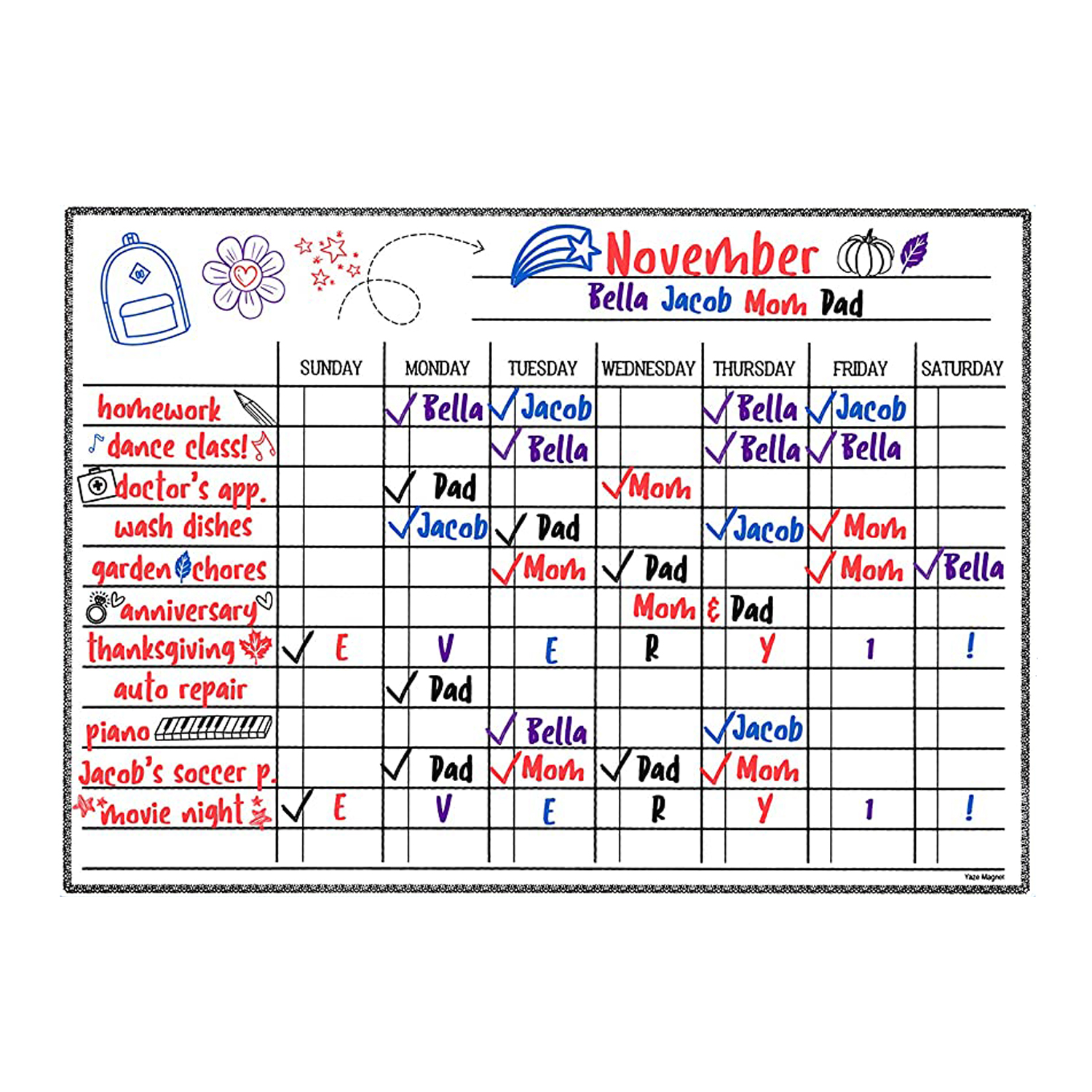 Grevosea 2 Stück Memo Checklist Boards, Chore Chart für Kinder