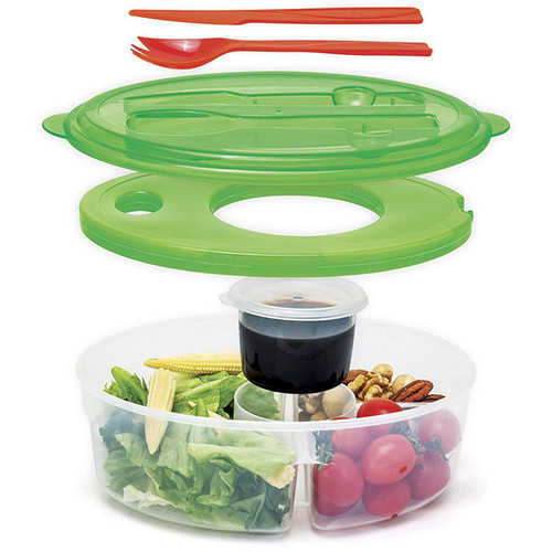 Salad To-Go Teal Container w/ Removable Dressing Cup by