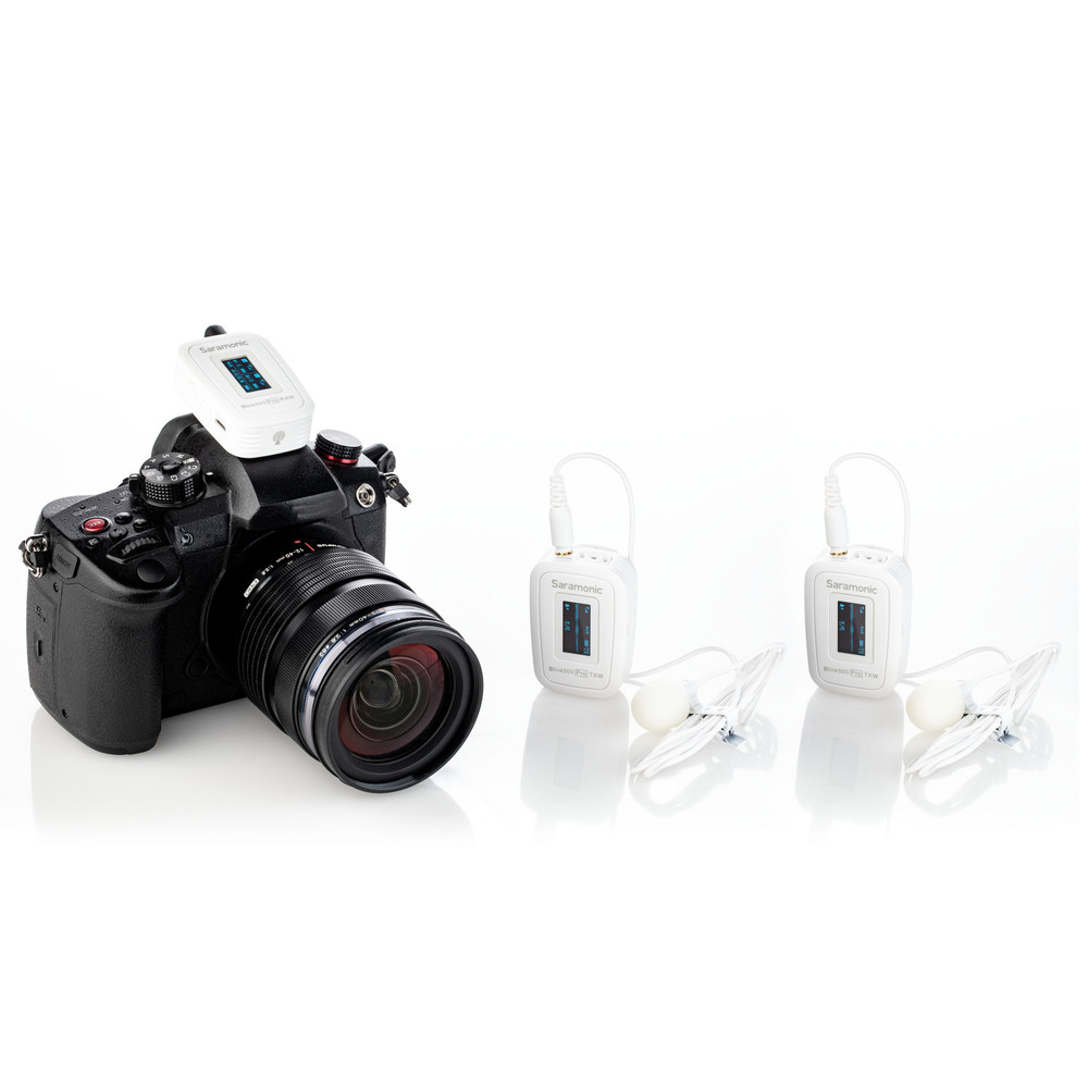 Blink 500 Pro B2 Snow White 2-Person Wireless Clip-On Mic System w/ Lavs for Cameras, Mobile & More (Open Box)