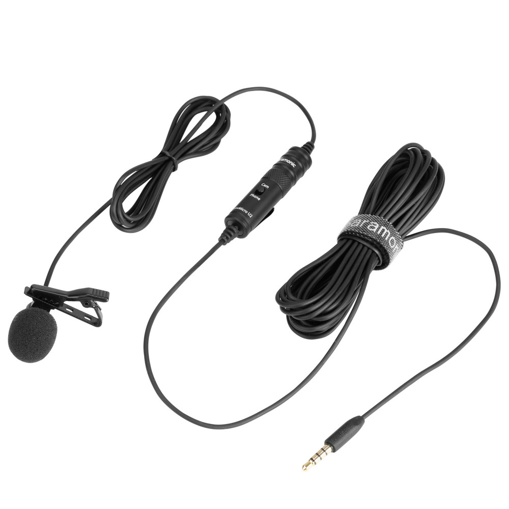 LavMicro U2 Clip-On Lavalier Mic for Cameras & Mobile Devices with 19.7' (6m) 3.5mm TRS/TRRS Cable (Open Box)