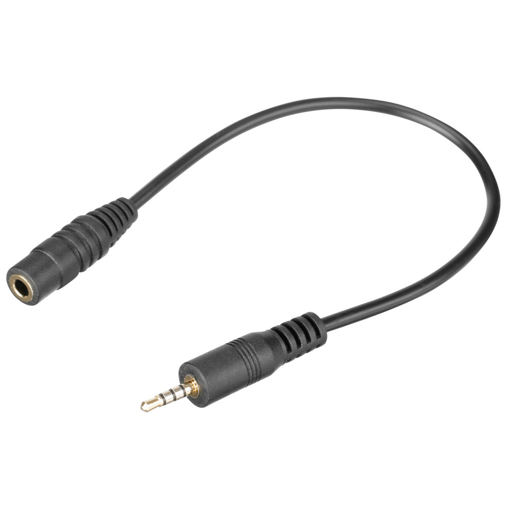 SR-25C35 3.5mm Female to 2.5mm Male Microphone Adapter Cable for use with Cameras with 2.5mm Input (Open Box)