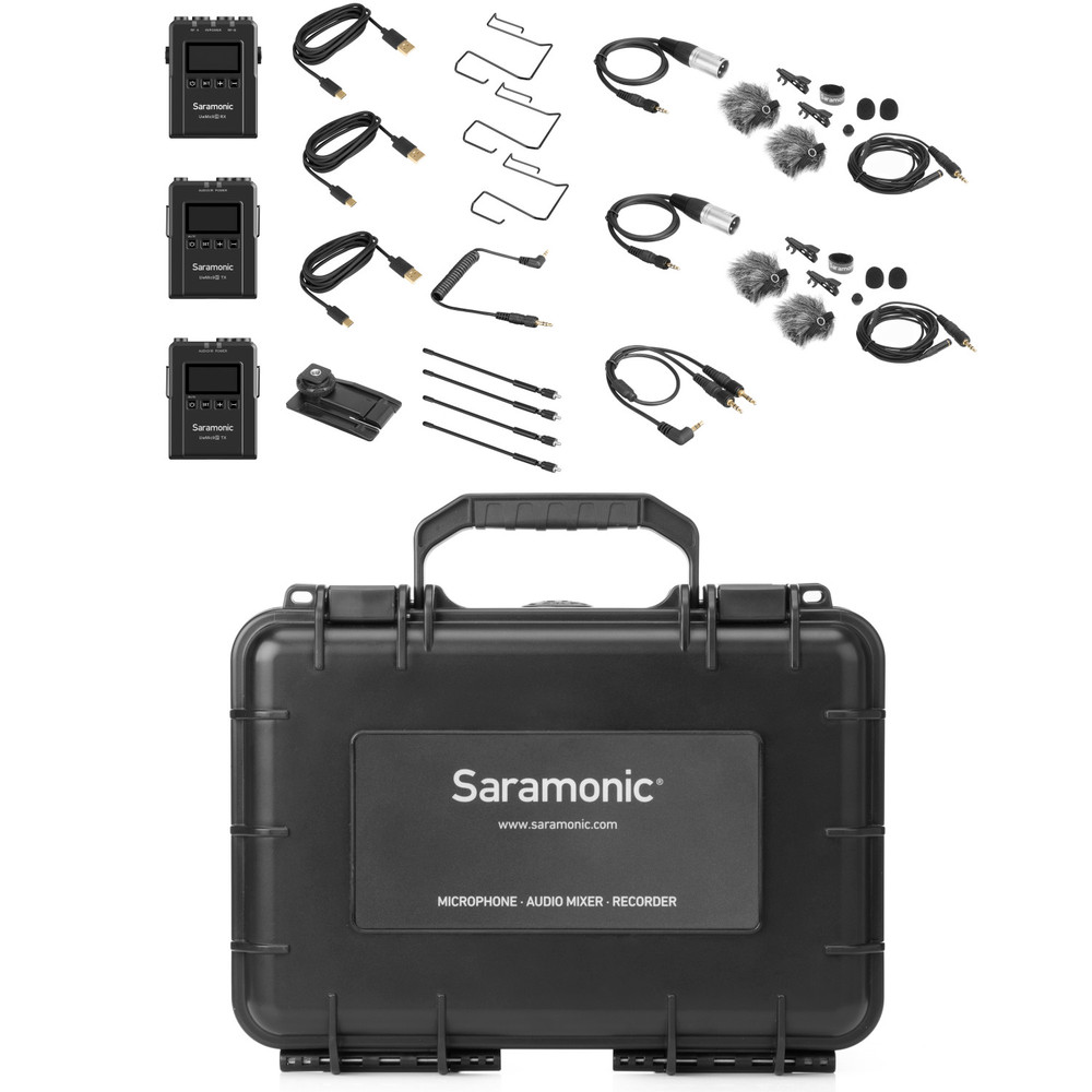 UwMic9S Kit 2 Advanced 2-Person Wireless UHF Lavalier System w/ Premium Lavs, Li-Ion, Hard Case,More (Open Box)