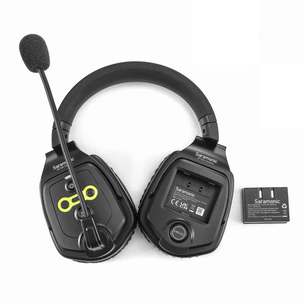 WiTalk-WT3D 3-Person Full-Duplex 1.9GHz Wireless Dual-Ear Headset Intercom System with Hard Case