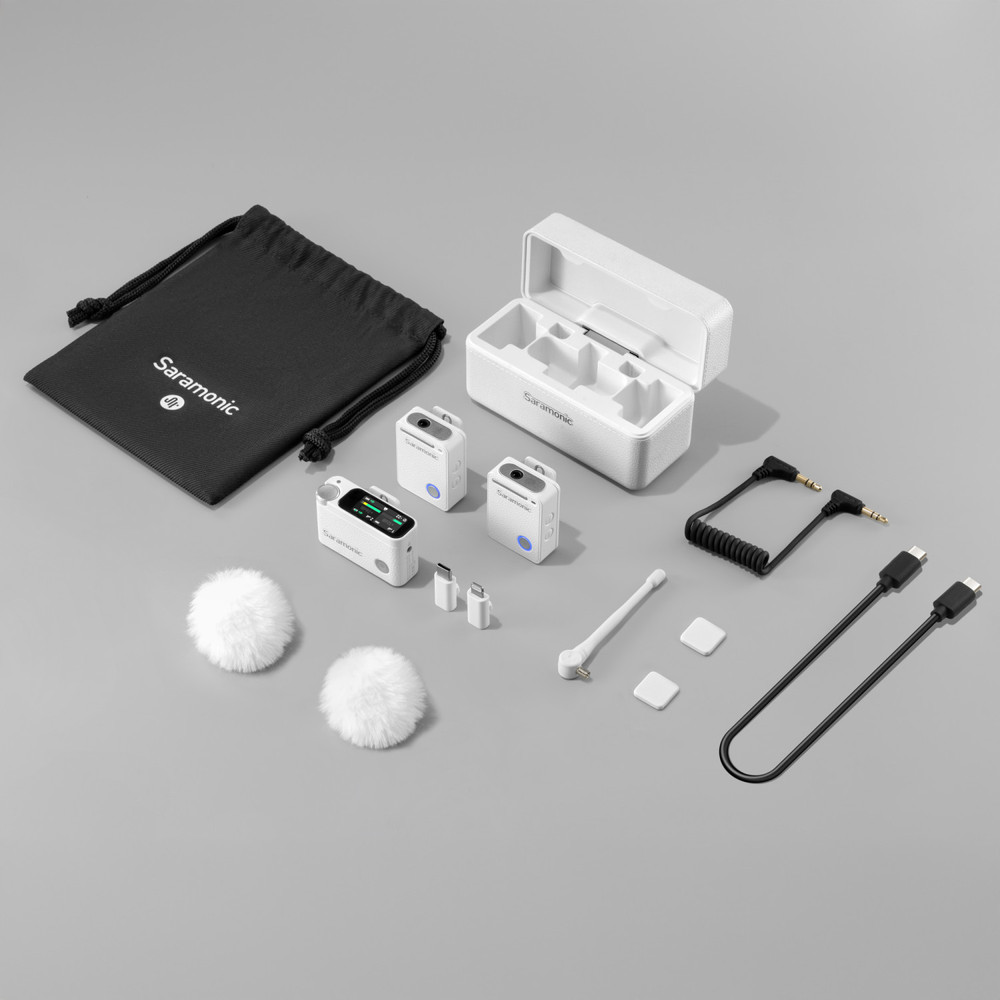 Ultra | Dual Wireless Mic System with 32-bit Recording, Timecode, Noise Cancelling, IPX5 (White)