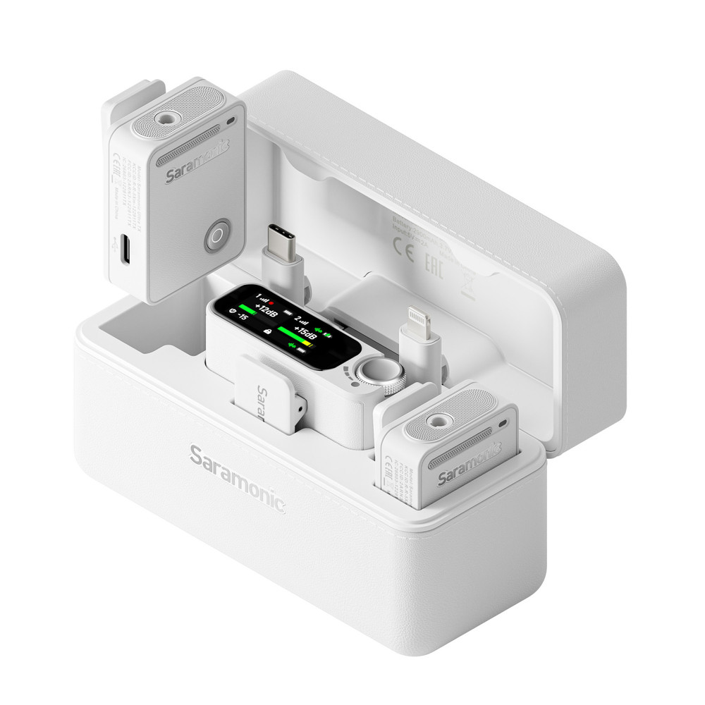 Ultra | Dual Wireless Mic System with 32-bit Recording, Timecode, Noise Cancelling, IPX5 (White)