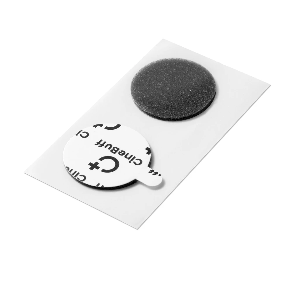 CineBuff Round Stickies | Soft Foam Padded Tape for Lavalier Mounting and Concealment (30-Pack)