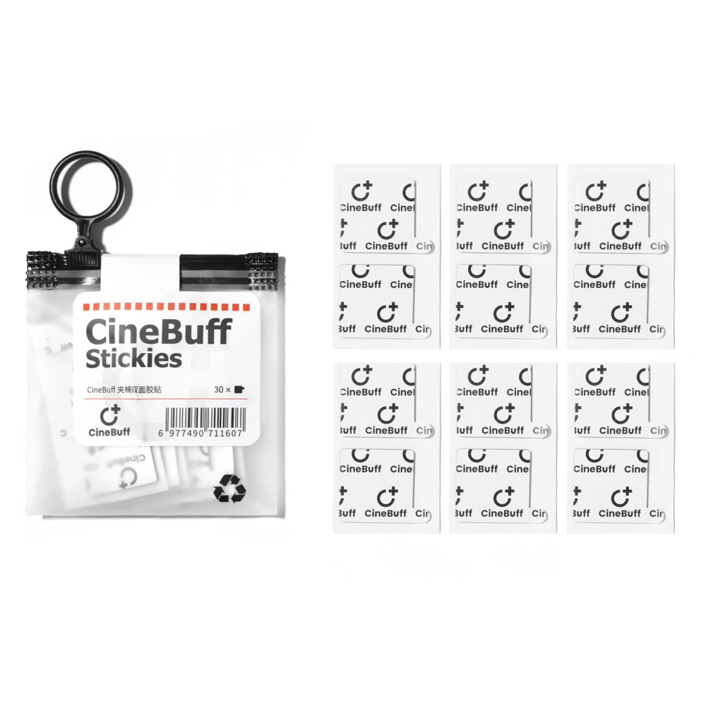 CineBuff Stickies | Soft Foam Padded Tape for Lavalier Mounting and Concealment (30-Pack)