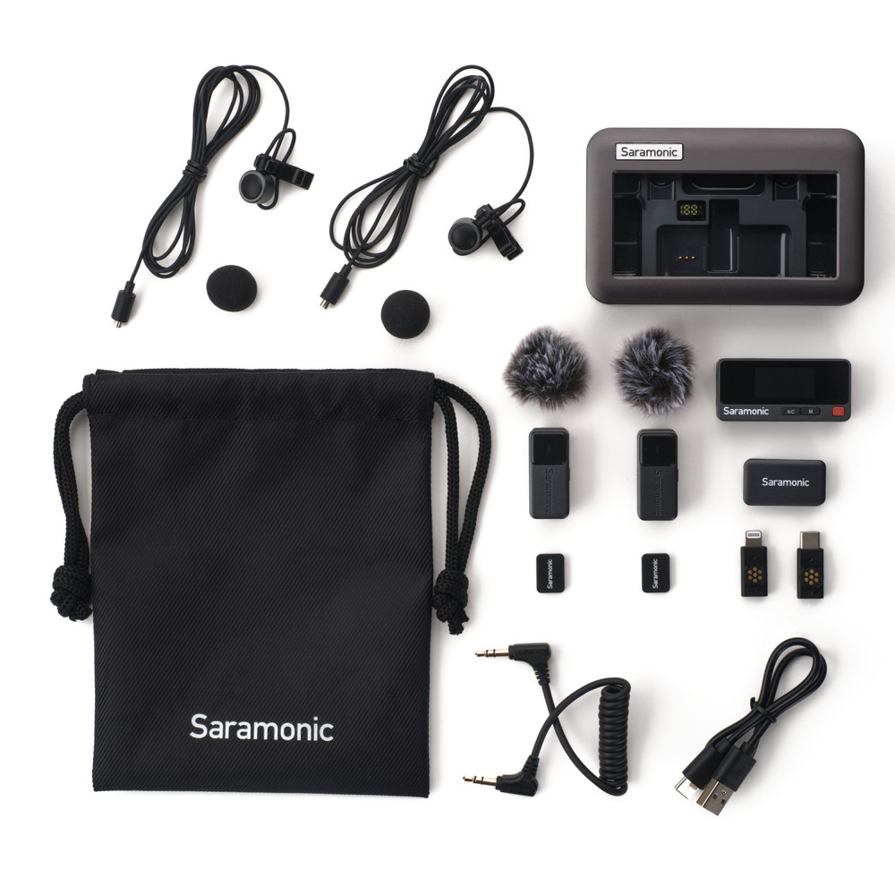 Air | 2-Person Mini Wireless Clip-On Mic System w/ Lavaliers for Cameras, Mobile Devices & Computers (Open Box)