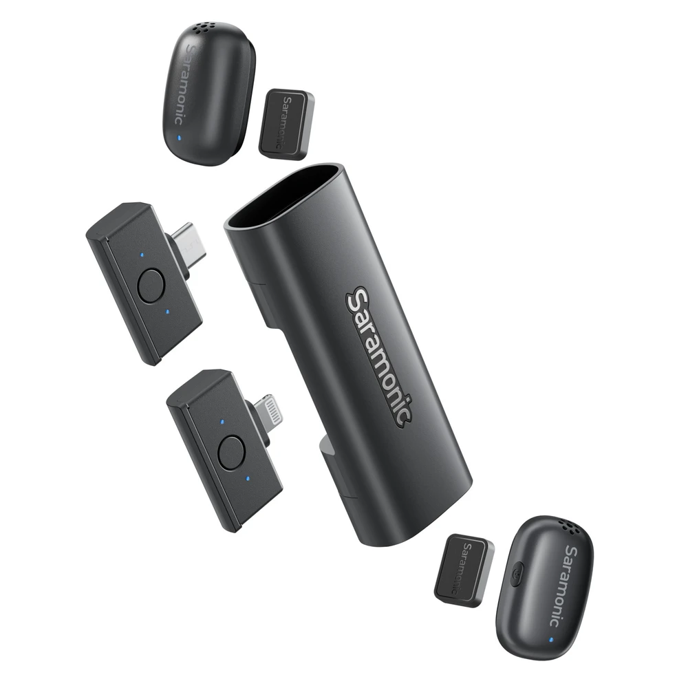 Saramonic Air SE 02 | Mini 2-Person Wireless Mic for Smartphones, Tablets & Computers with USB-C & Lightning Receivers (Open Box)