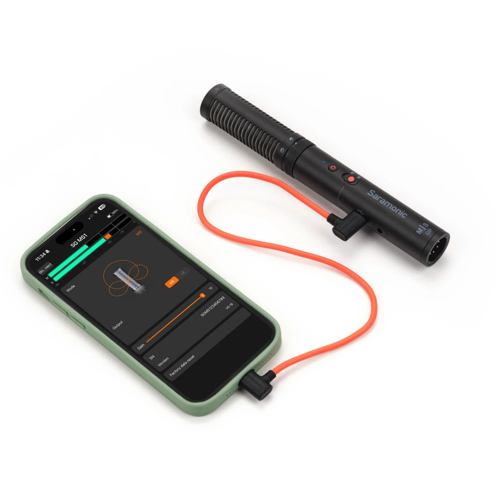 SG-MS1 | Stereo M-S (Mid-Side) Shotgun Microphone with XLR, USB-C Digital, and 3.5mm Outputs