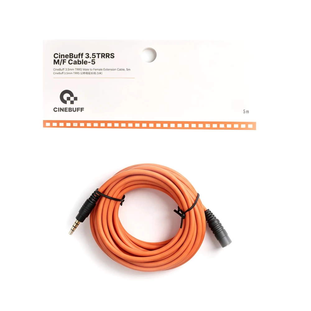 CineBuff CB-TRRS-EX-5 | 16.4' (5m) 3.5mm TRRS Audio Extension Cable for Microphones & Headphones