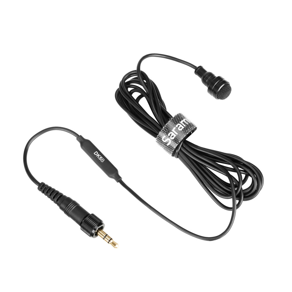 DK5B Professional Water-Resistant 7mm Omnidirectional Lavalier Microphone for Sony UWP, UWP-D and WRT Wireless Transmitters with Locking 3.5mm Input