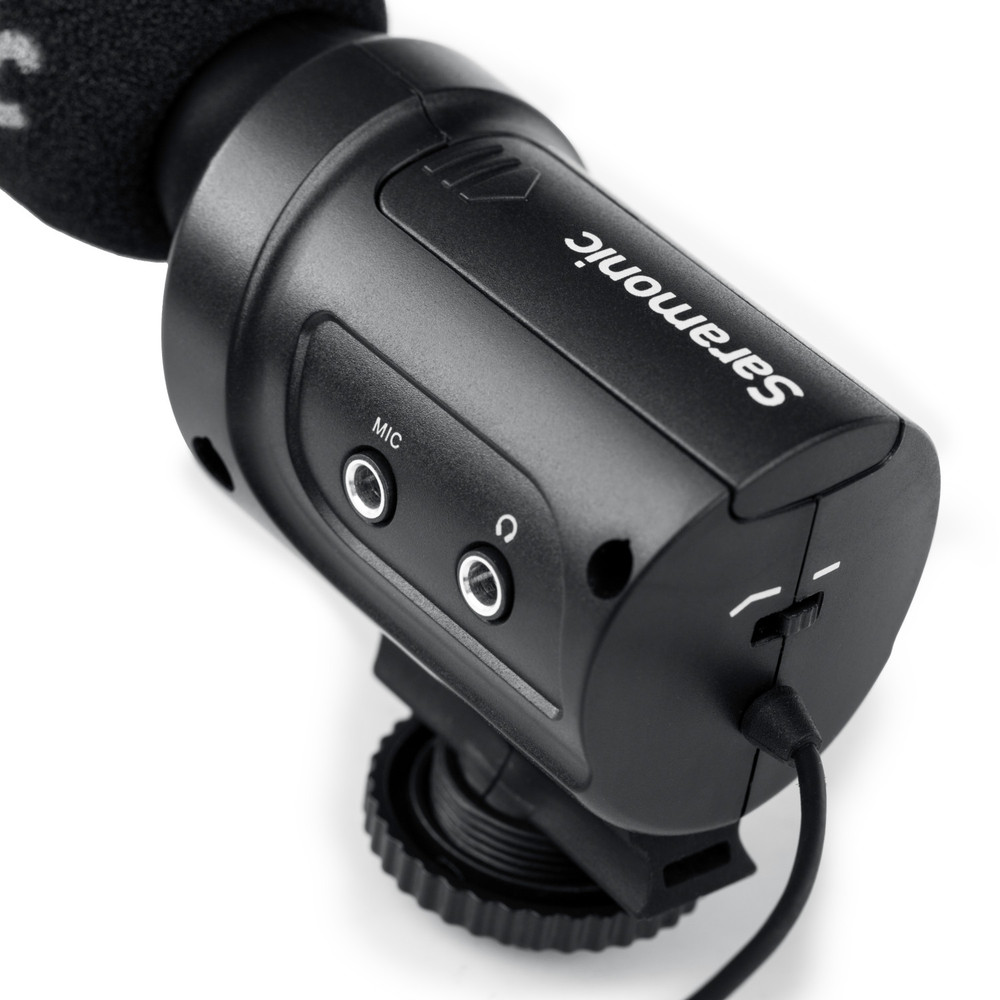 SR-M3 On-Camera Shotgun Microphone with Headphone Output & 1/8" (3.5mm) Mic Input for DSLR, Mirrorless & Video Cameras