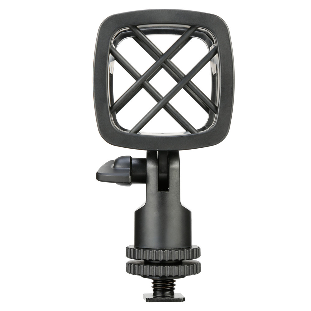 SR-SMC10 Professional Universal Shock Mount for Shotgun Microphones 0.59-1.22” (15-31mm) in diameter with Cold Shoe, 1/4"-20, 3/8", & 5/8" Mounting