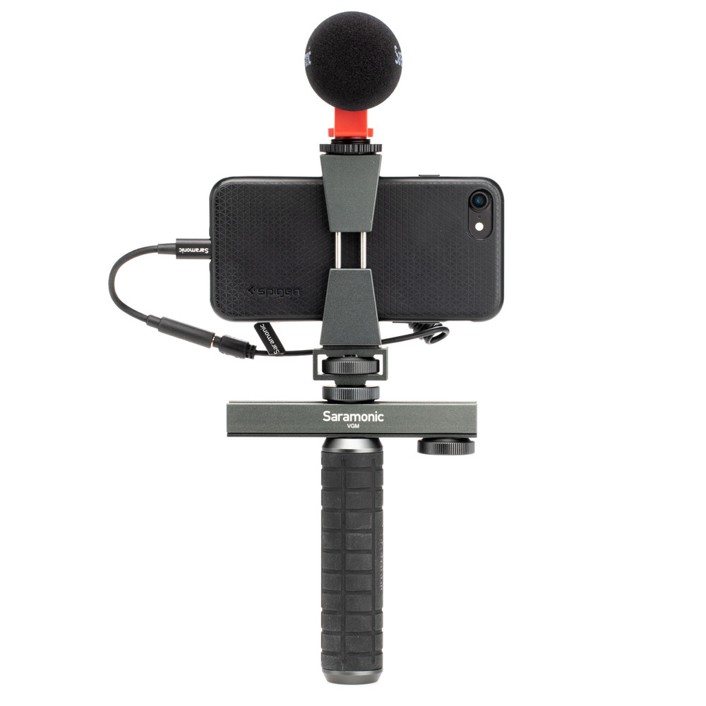 VGM Smartphone / Camera Vlogging & Video Kit w/ Stabilizing Grips, Accessory Mounts & Vmic Mini Mic