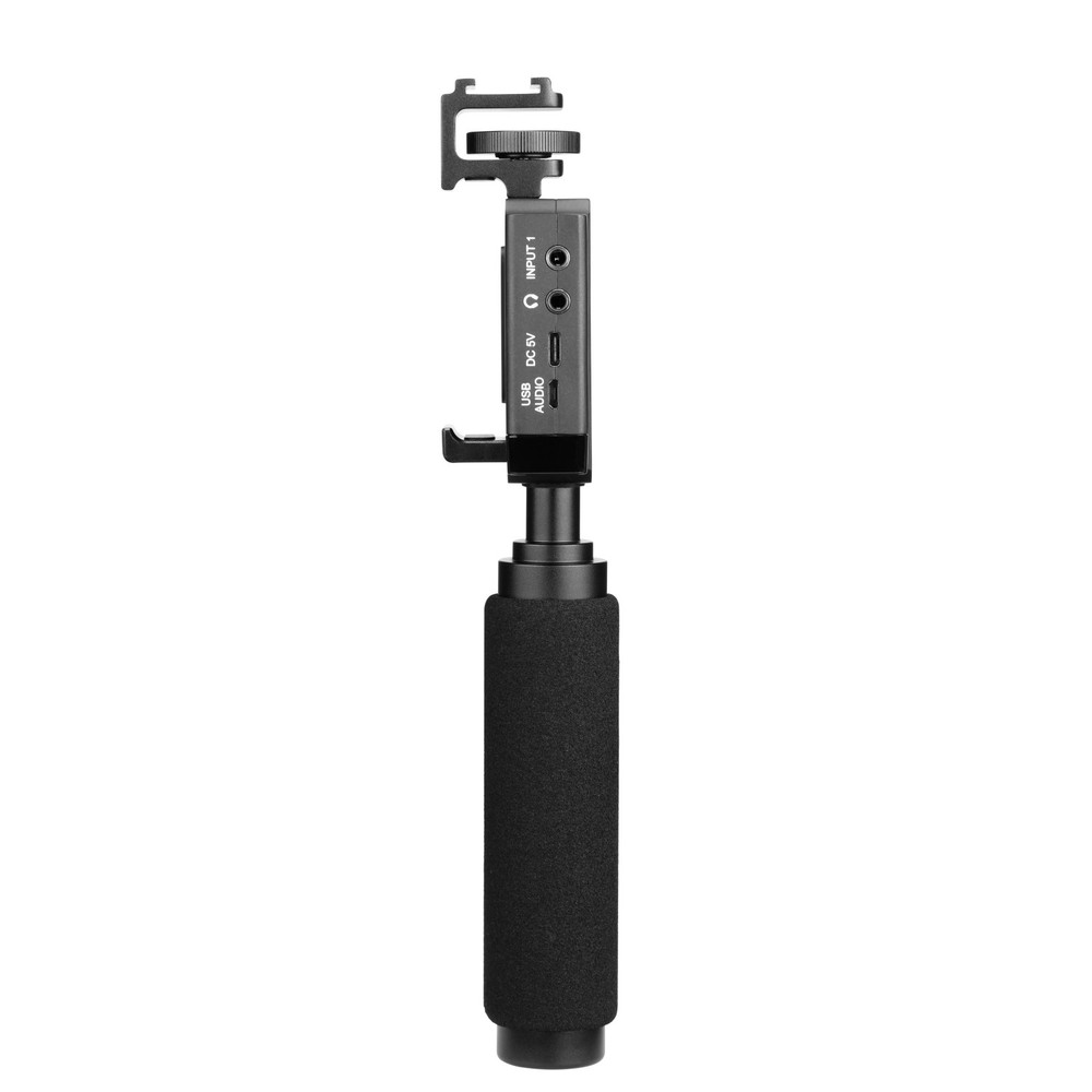 UwMic9 SP-RX9 Dual UHF Wireless Receiver with Mixer, Mount & Stabilization Handle for Apple iPhone & Android Smartphones