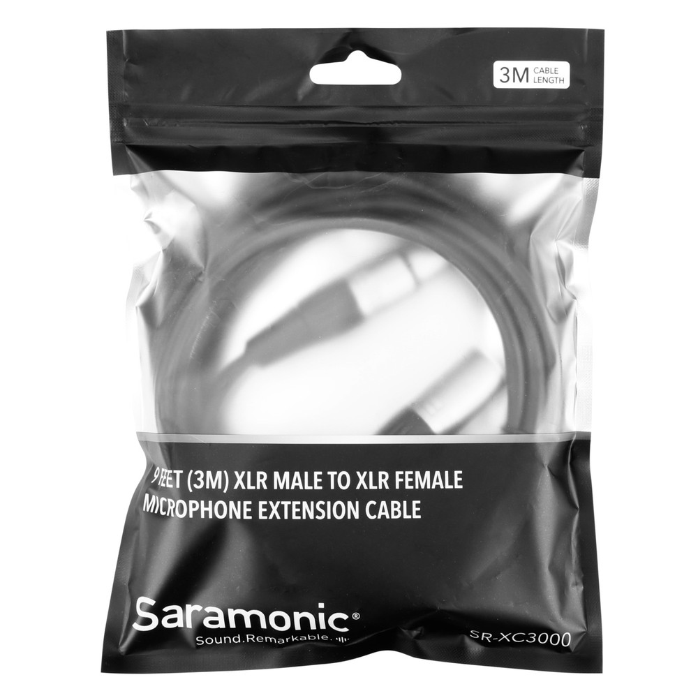 SR-XC3000 9.84-foot (3m) Male to Female 3-Pin XLR Microphone Cable for Studio & Broadcast