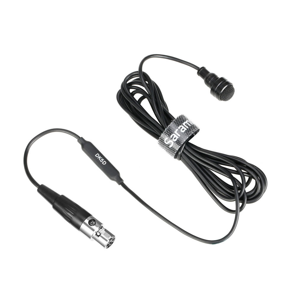 DK5D Professional Water-Resistant 7mm Omnidirectional Lavalier Microphone for Lectrosonics Wireless Transmitters with TA5F Locking Connector