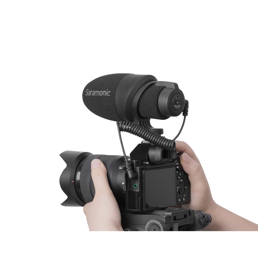 CamMic Battery-Free On-Camera Uni-Directional Shotgun Microphone with TRS and TRRS Output Cables