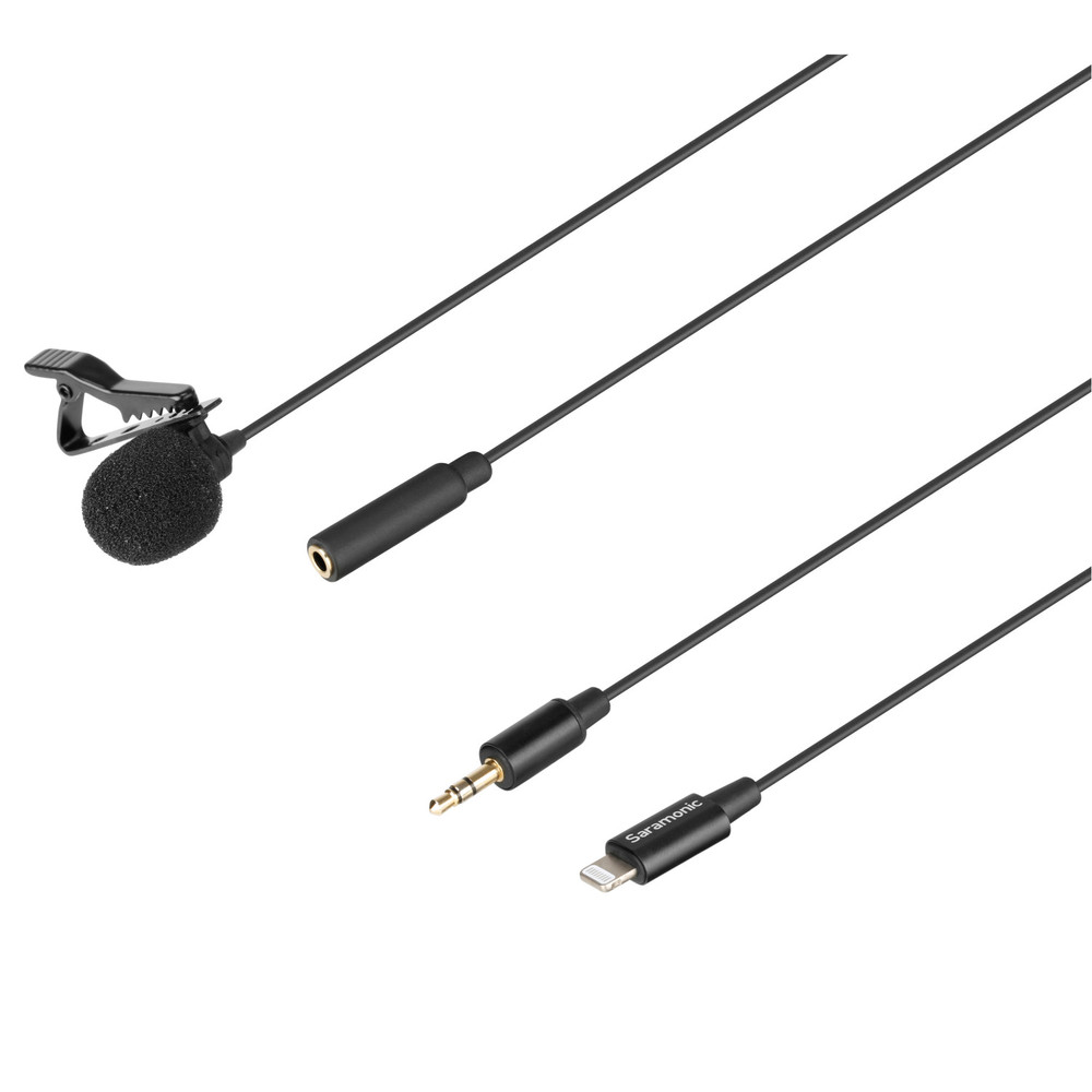 LavMicro U1A Clip-On Lavalier Microphone with 6.6' (2m) Cable & Lightning Adapter for iPhone & iPad