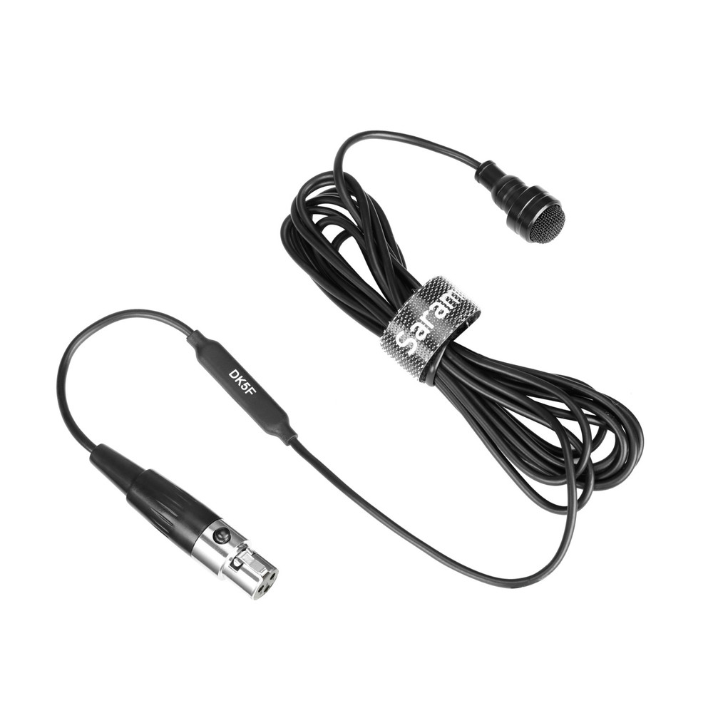 DK5F Professional Water-Resistant 7mm Omnidirectional Lavalier Microphone for AKG, Samson and Saramonic Wireless Transmitters with TA3F Locking Connector