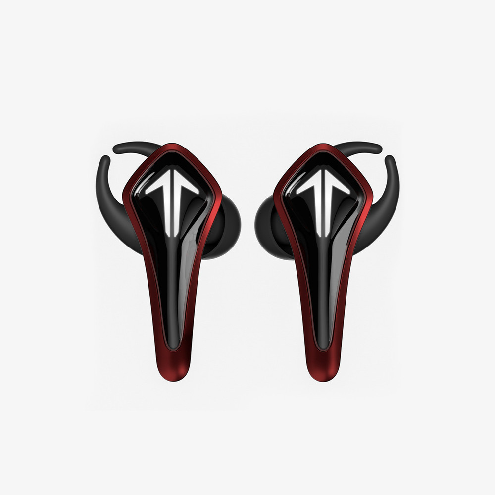 SR-BH60-R GamesMonic Bluetooth 5.0 Wireless TWS Earbuds with Built-in Mic, Charging Case, IPX5 Water Resistance, Premium Sound & Enhanced Bass (Red)