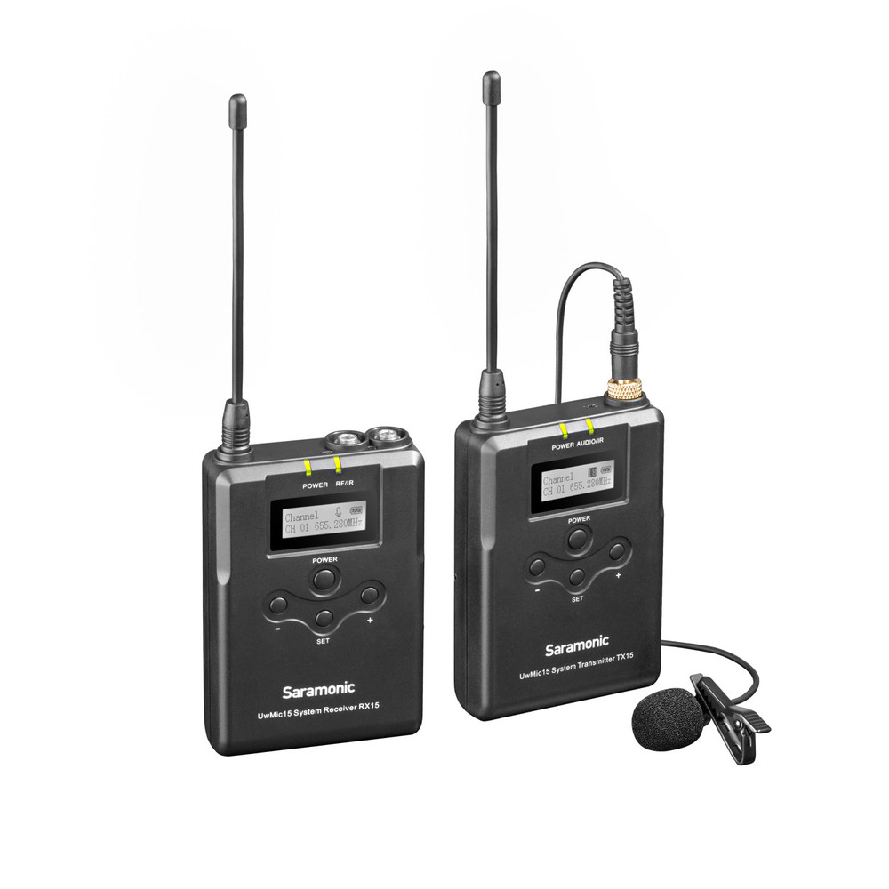 UwMic15 16-Ch UHF Wireless Lavalier Microphone System w/ Portable  Camera-Mountable Wireless Receiver