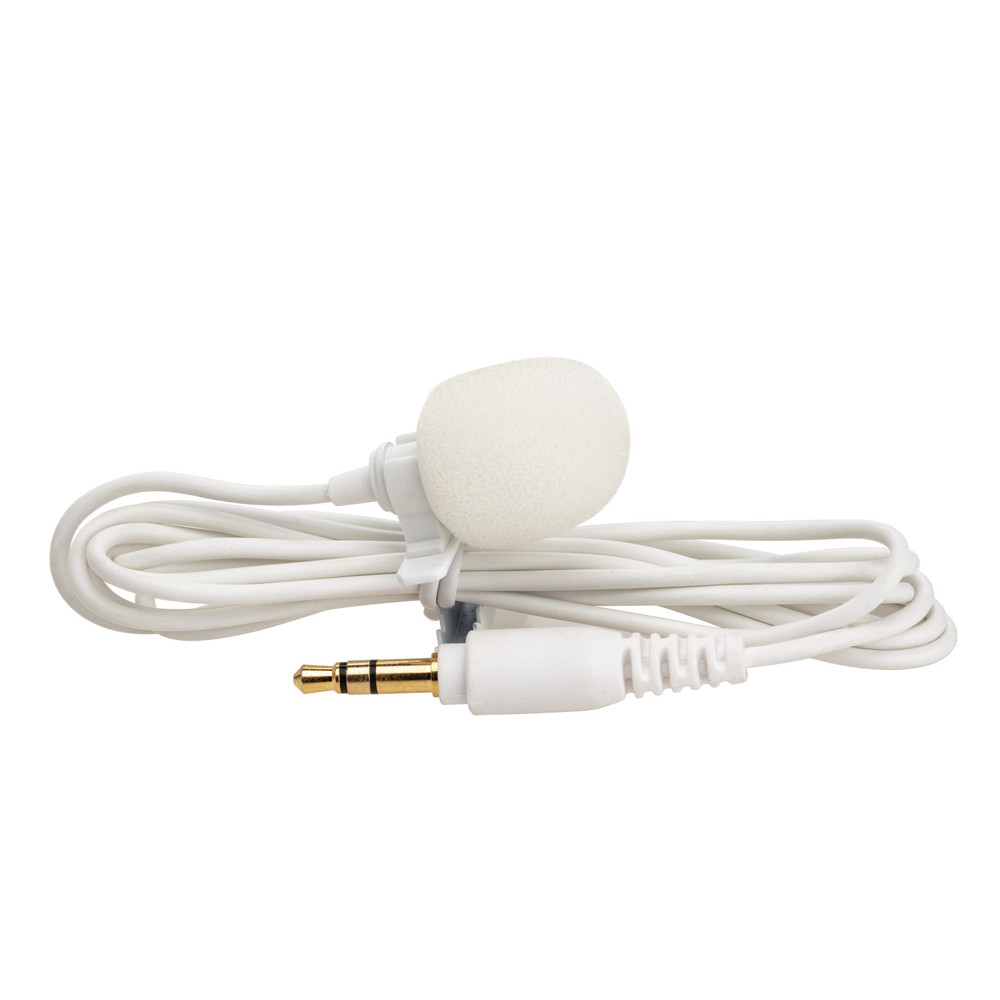 SR-M1W White 3.5mm TRS Lavalier Microphone for Blink 500, Wireless Systems, Recorders, Cams (4.1’)