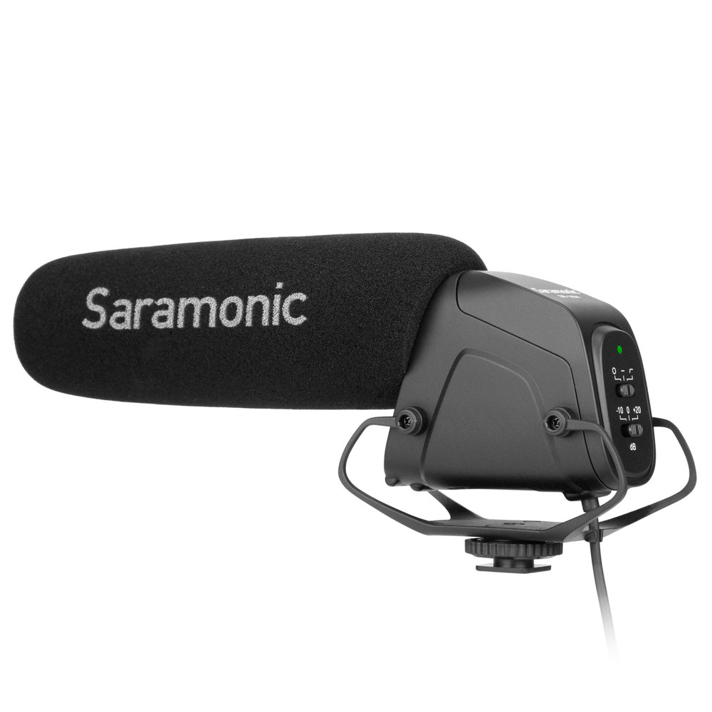 SR-VM4 Professional AA-Powered Supercardioid On-Camera Shotgun Microphone with 3-Stage Level Control and 75Hz High-Pass Filter