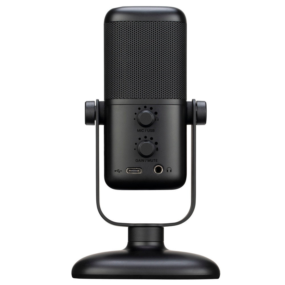 SR-MV2000 Large Diaphragm USB Studio Microphone with Magnetic Tabletop Stand, Headphone Out and Multi-Color LED for Computers and Mobile Devices
