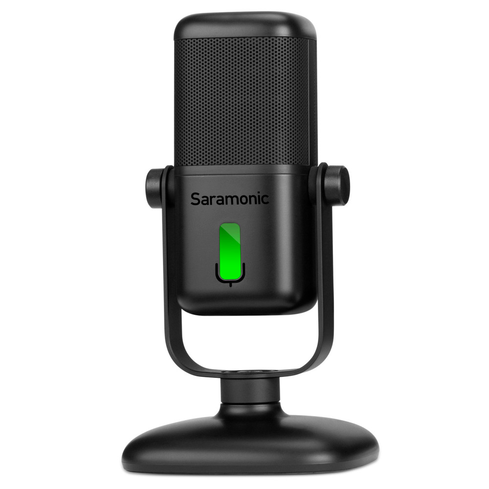 SR-MV2000 Large Diaphragm USB Studio Mic w/ Magnetic Stand, Headphone Out for Computers & Mobile