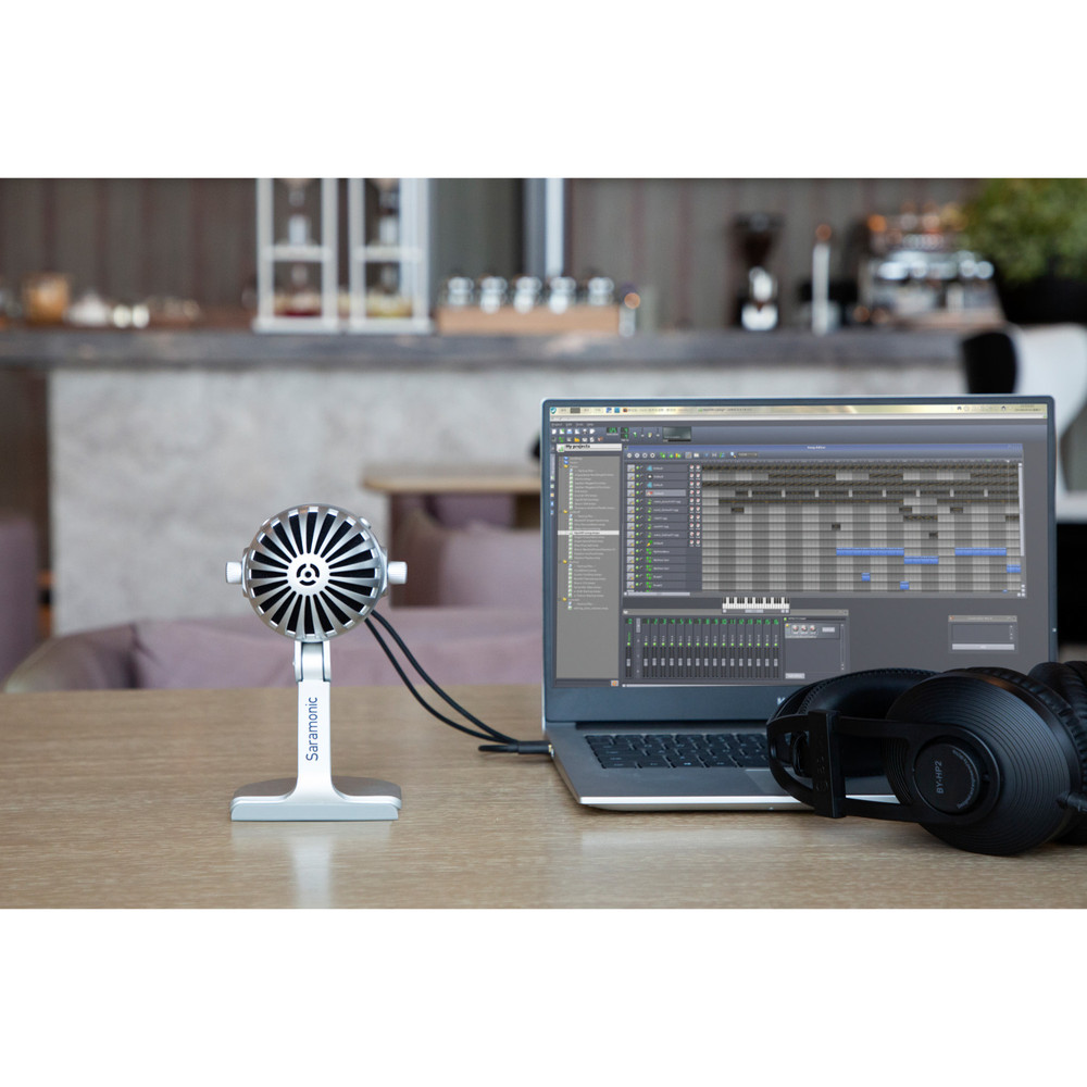 SmartMic MTV550 Large Diaphragm Desktop Studio Mic w/ 5 Modes & HP Out for Computers, iOS & Android
