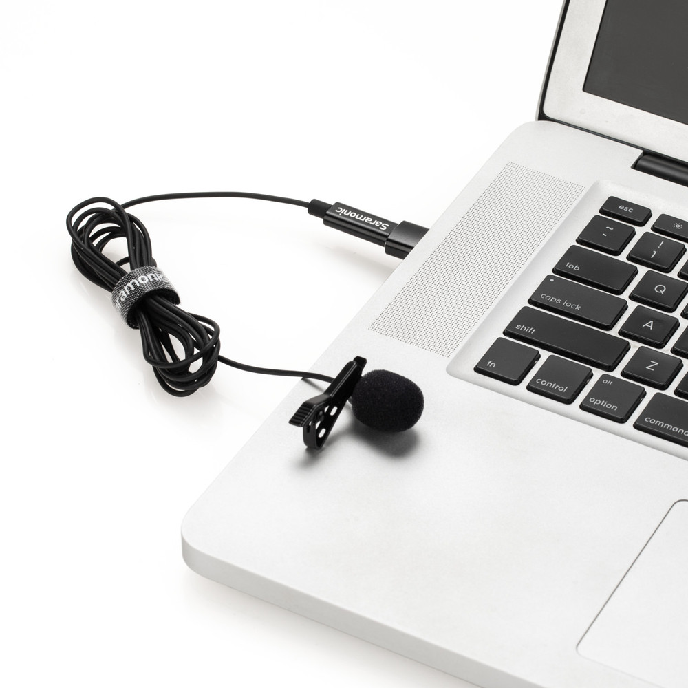 LavMicro-U Lavalier Mic w/ 6.6' USB-C Cable & USB Adapter for iPhone 15, Android, iPad & Computers