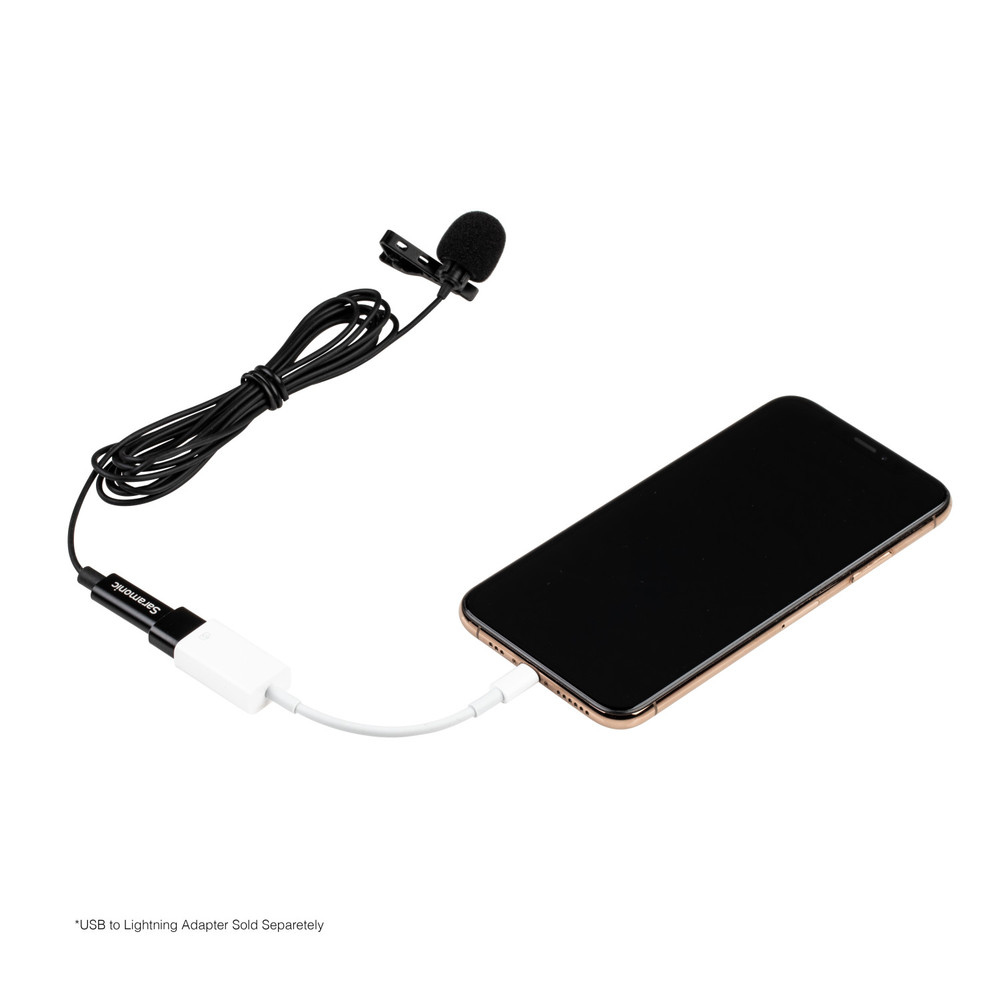 LavMicro-U Lavalier Mic w/ USB-C Output, 6.6' Cable & USB Adapter for Mobile Devices & Computers