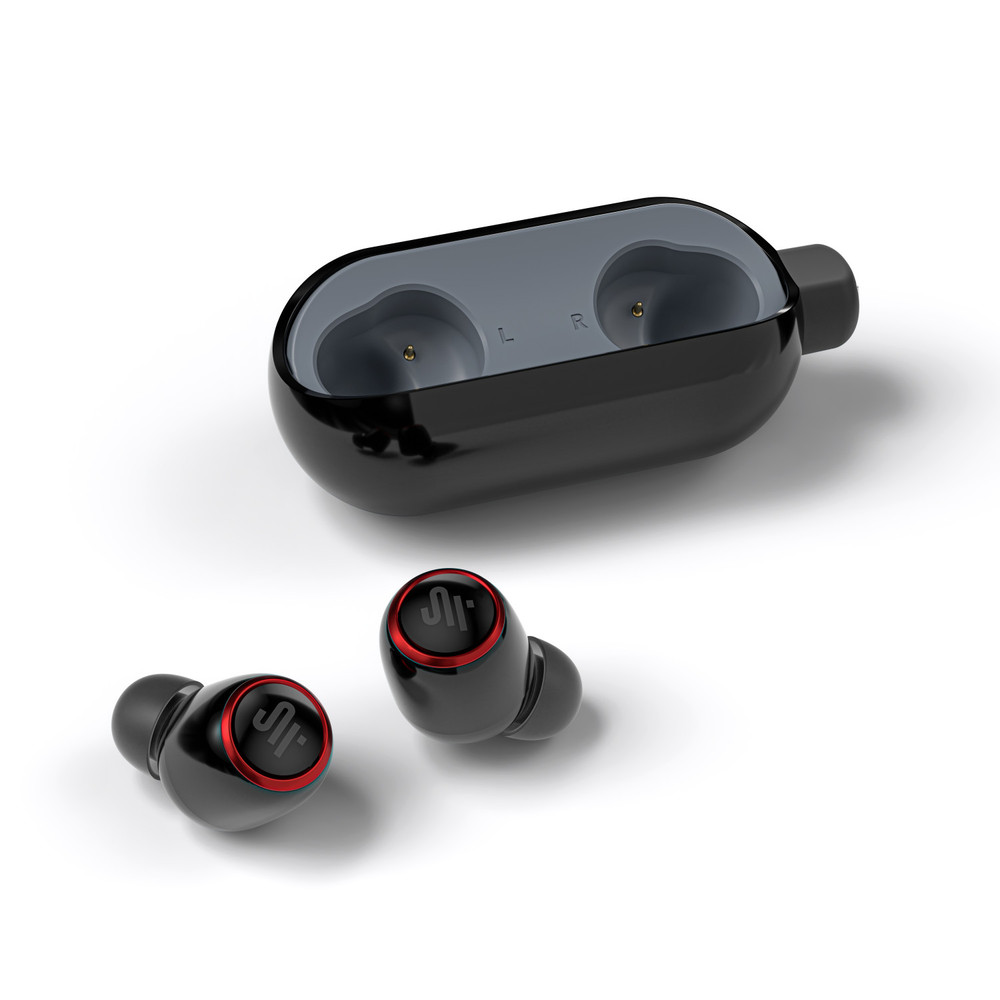 SR-BH40-B Bluetooth 5.2 Wireless TWS Earbuds w/ Built-in Mic, Noise Canceling, Charging Case (Black)
