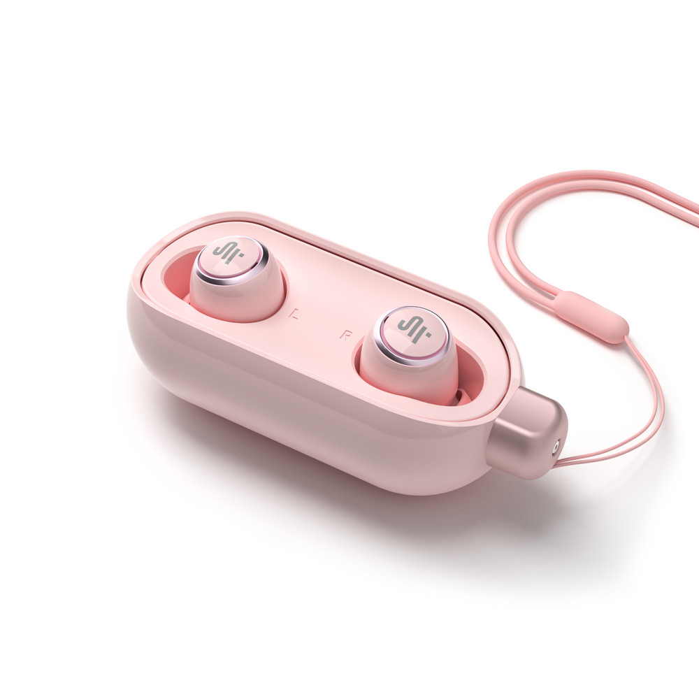 SR-BH40-P Bluetooth 5.2 Wireless TWS Earbuds w/ Built-in Mic, Noise Canceling, Charging Case (Pink)