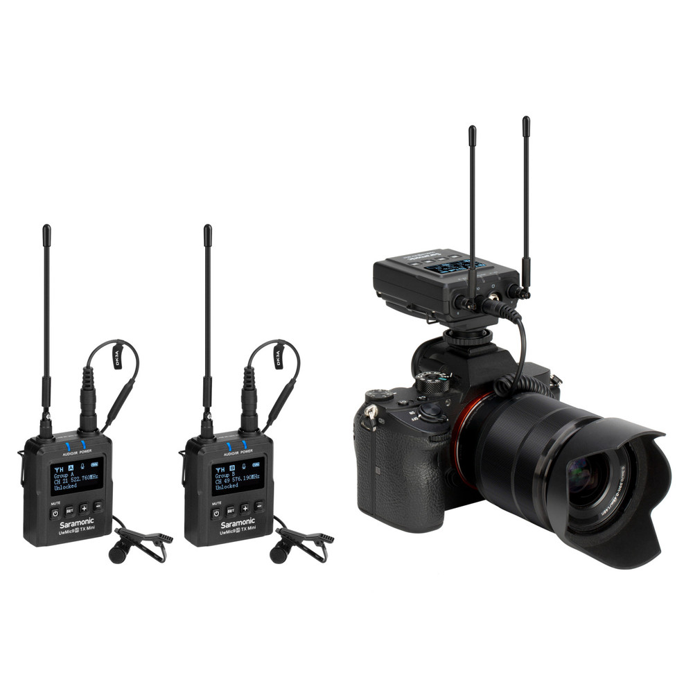 UwMic9S Mini Kit 2 Advanced 2-Person Wireless UHF Lavalier System w/ 2x Micro Transmitters, Receiver