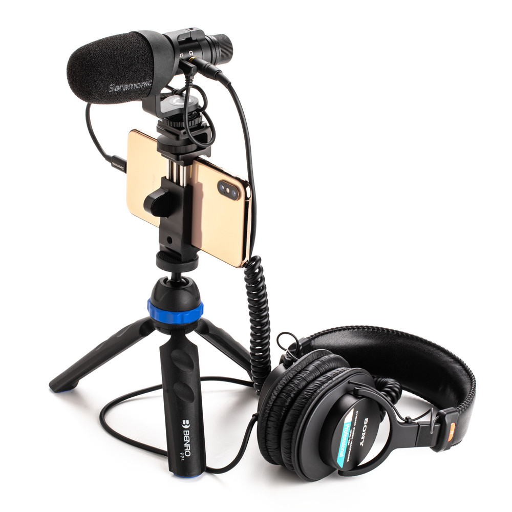 Vmic Mini S Multi-Pattern Camera-Mount Shotgun Mic for Cameras & Mobile w/ HP Out, 360˚ Shock Mount