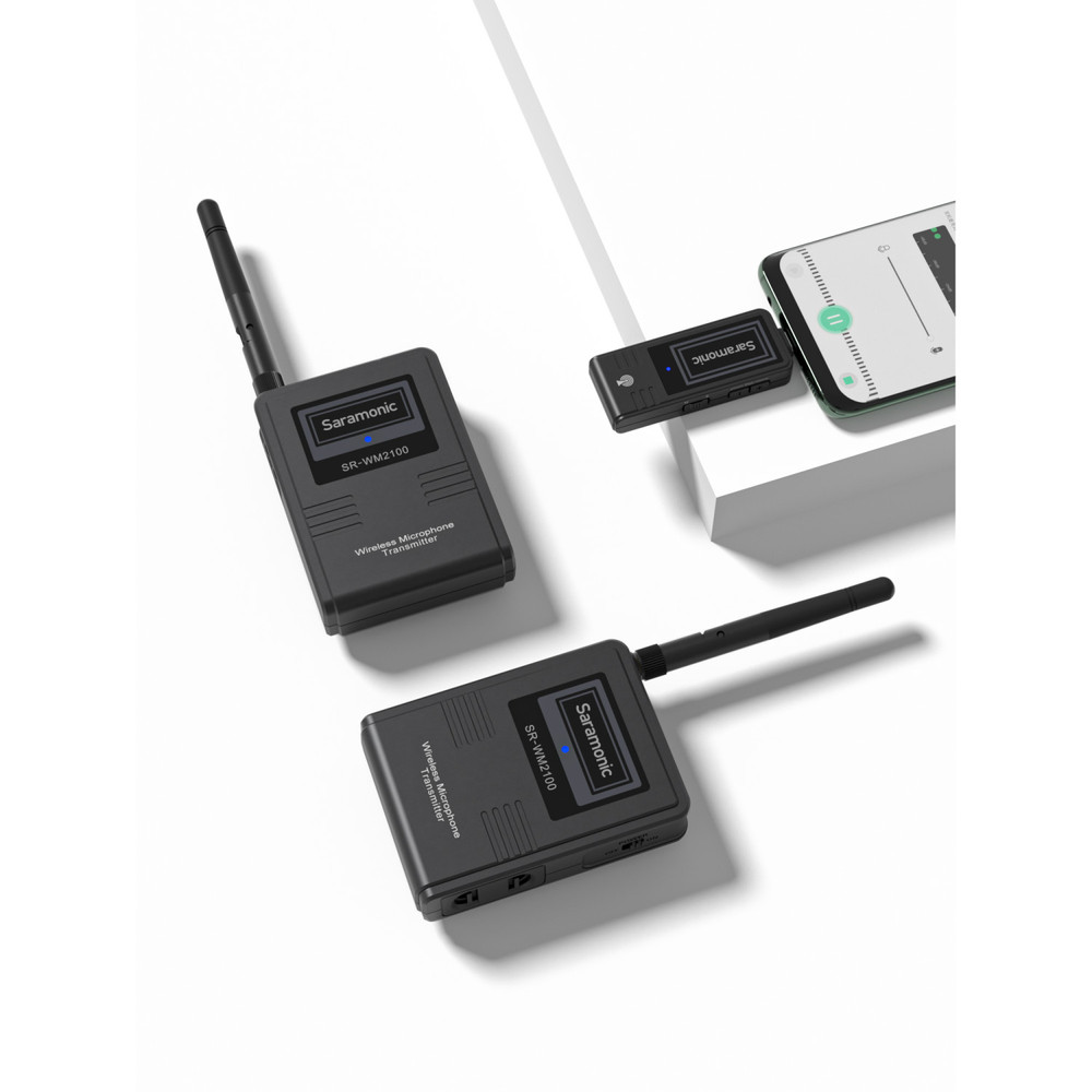 SR-WM2100X 2-Person 2.4GHz Wireless Lavalier System with Cam-Mount and USB-C Receivers for Cameras, Computers, Mobile Devices, and More