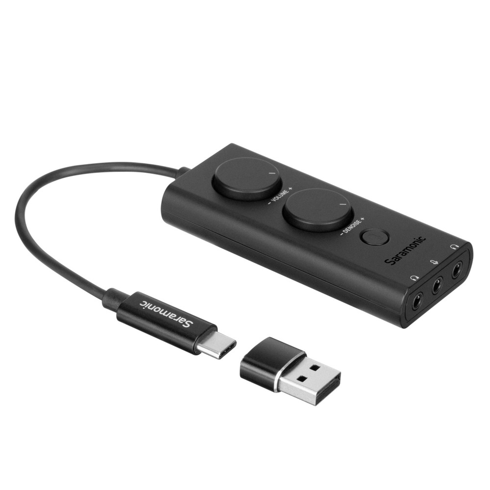 SR-EA5 USB-C Interface w/ 3.5mm TRS Mic In, 2x Headphone Out, Mute, Noise Cancelation & USB Adapter